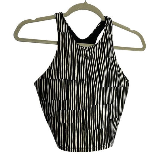 Athleta Conscious Crop Bikini Top Abstract Stripe Print Size Small - Picture 1 of 5